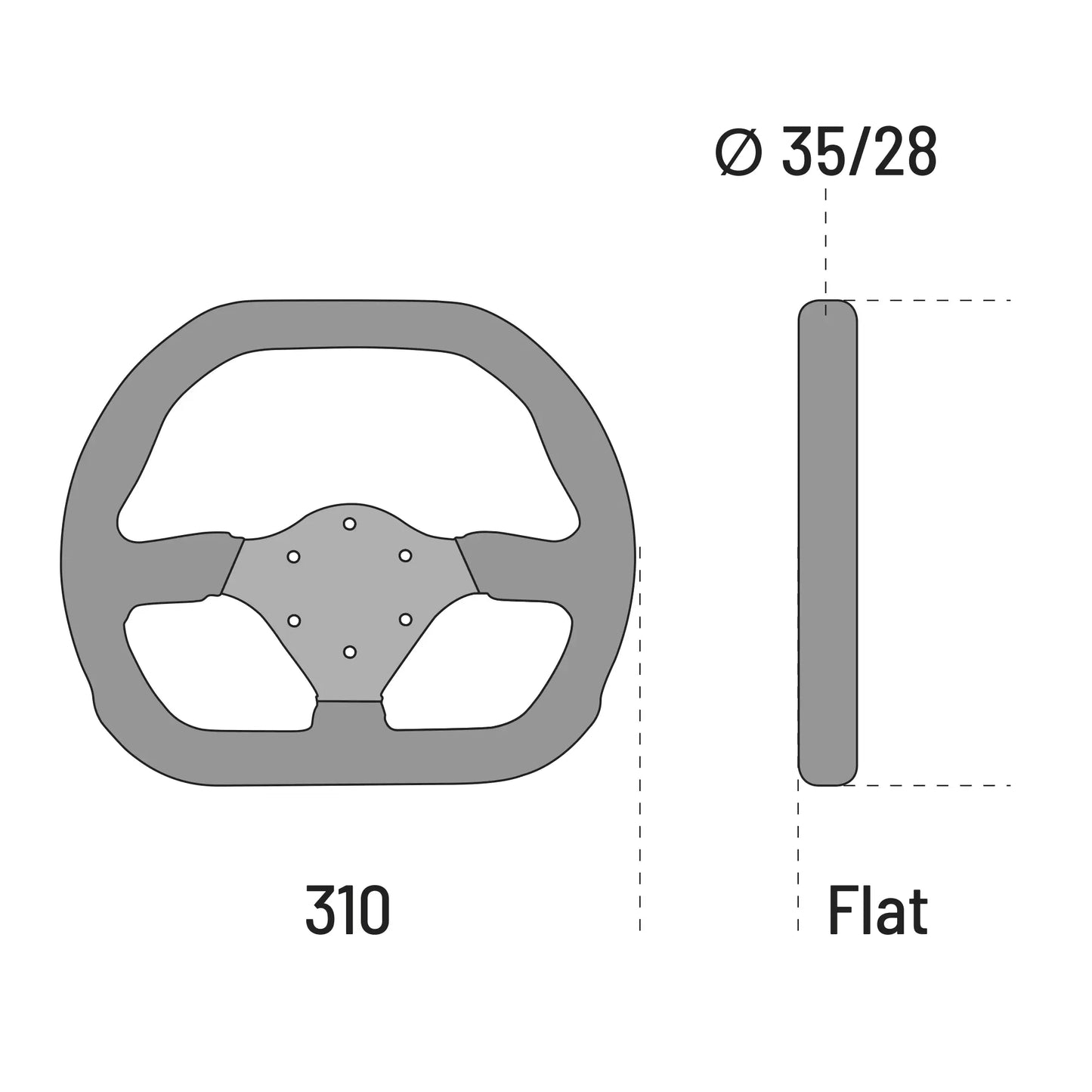 Sparco P310 Flattened Racing Steering Wheel 310mm