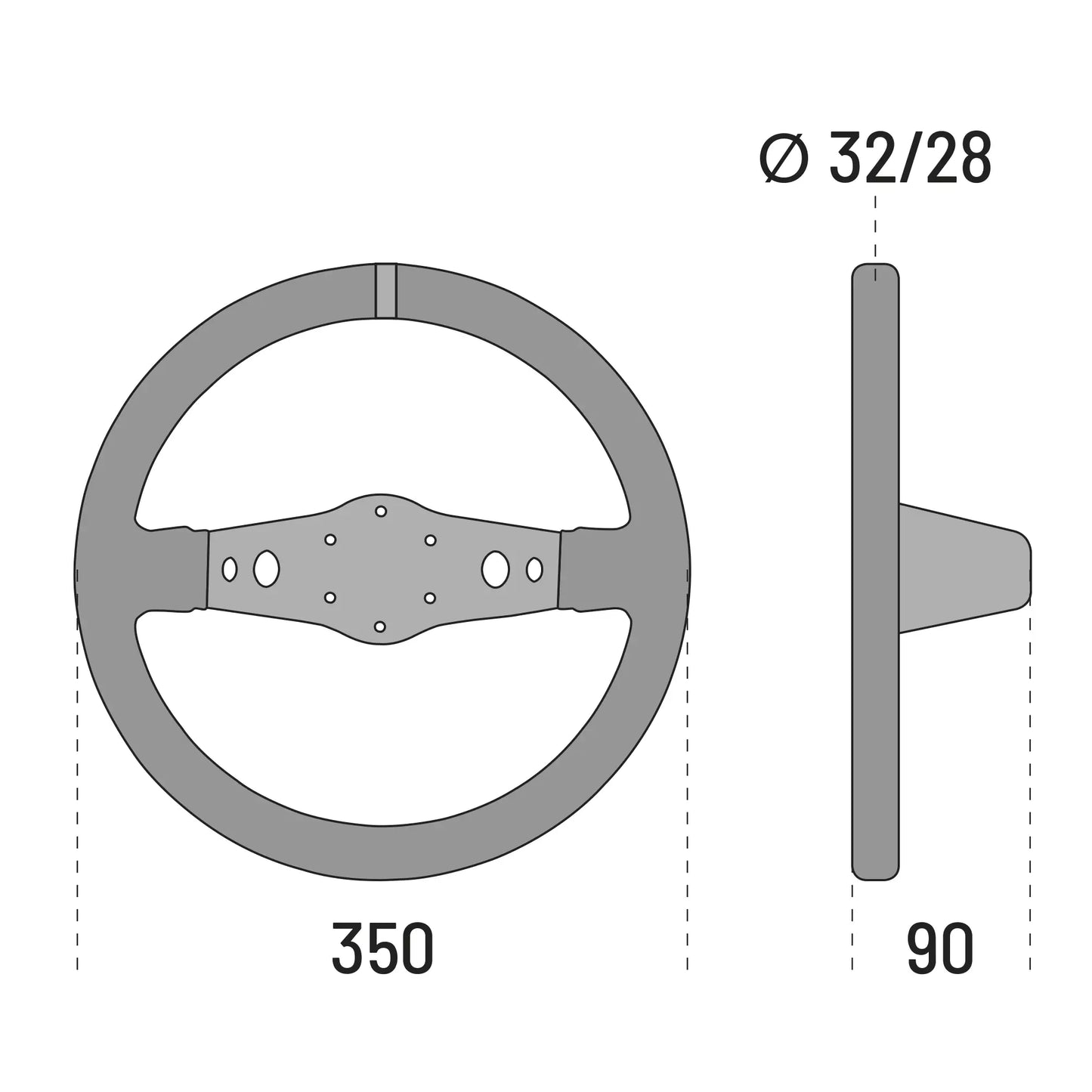 Sparco R215 350mm Suede Dished Steering Wheel