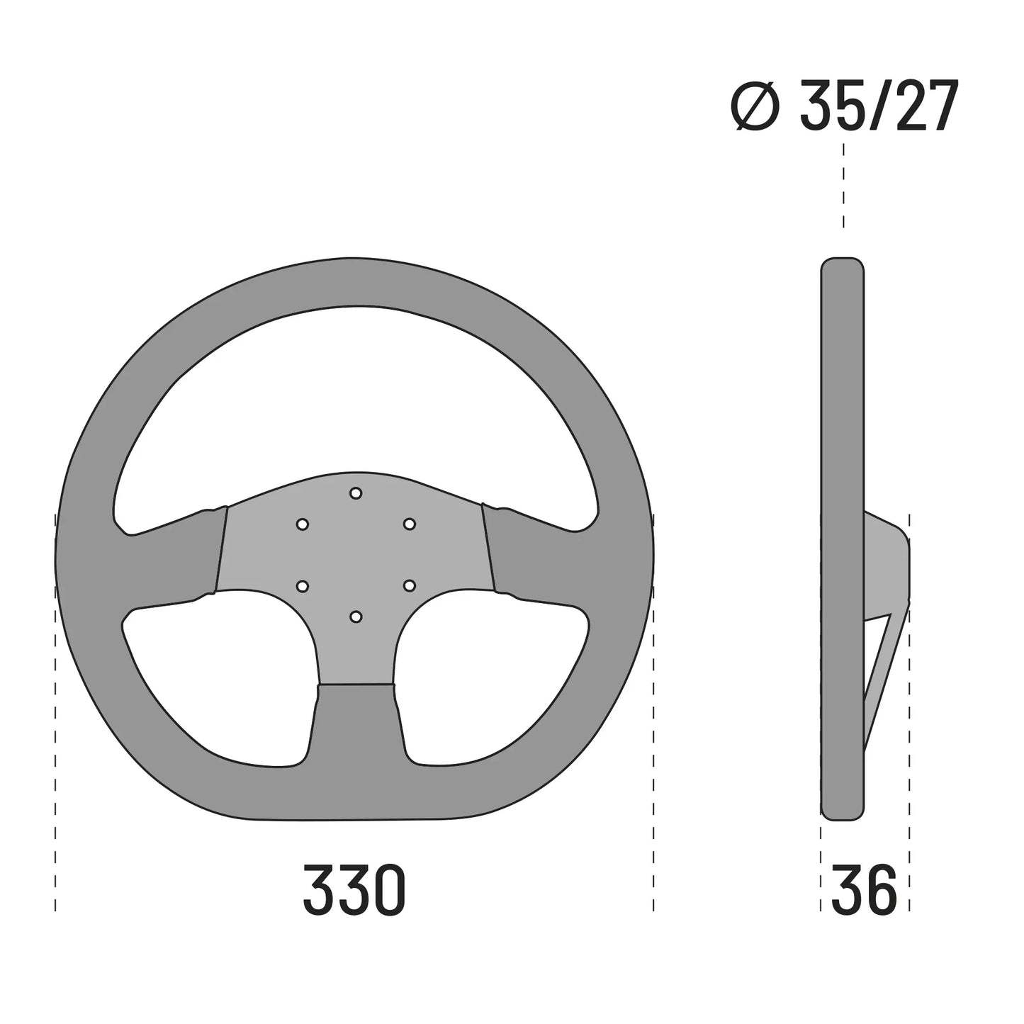 Sparco R353 330mm Flat Racing Steering Wheel