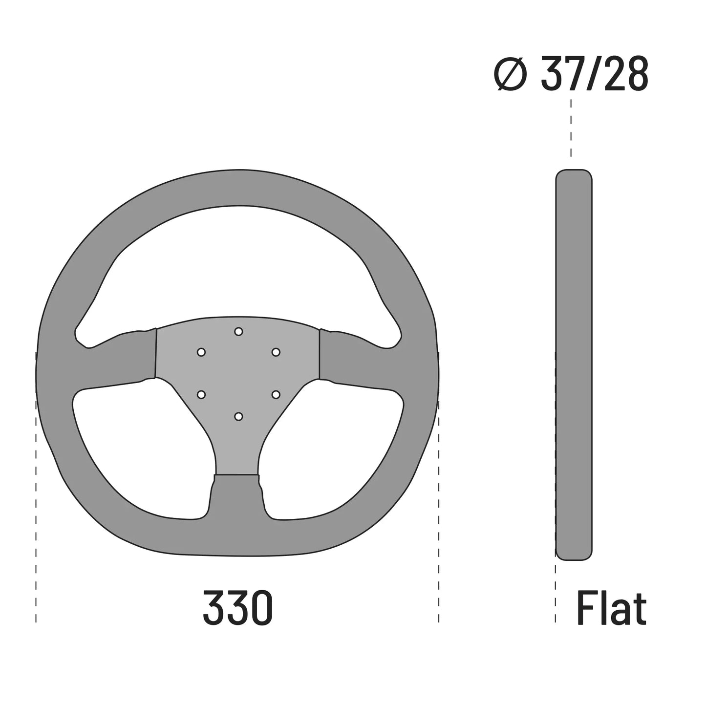 Sparco L360 Flat Suede Steering Wheel 330mm
