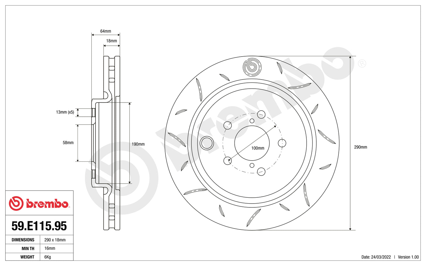 TOYOTA GT86 COUPE (ZN6_ ) Dischi Post. BREMBO SPORT