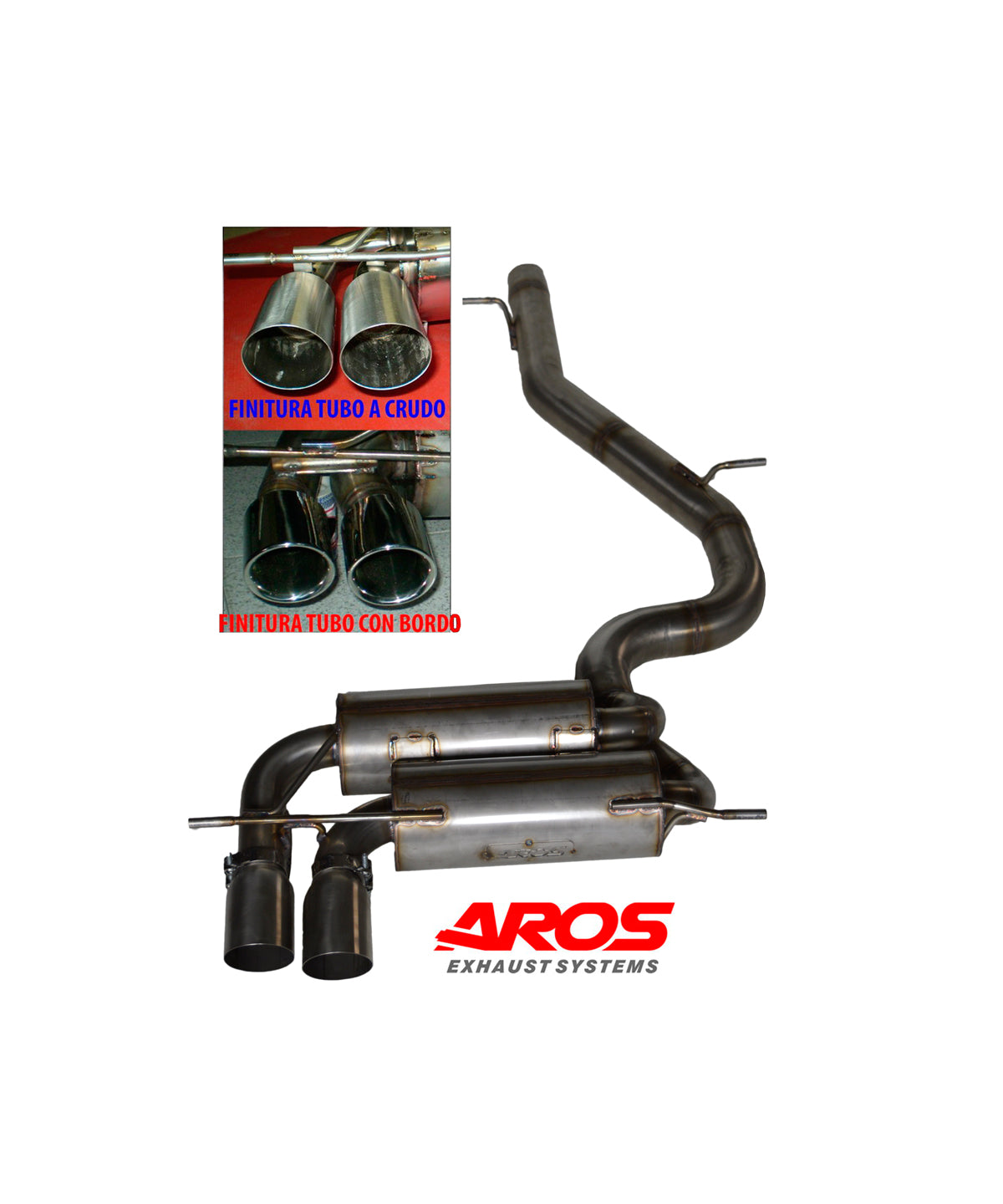 AUDI S3 8P QUATTRO/SPORTBACK 2.0 TFSI – Center + final and double terminal silencer Ø70