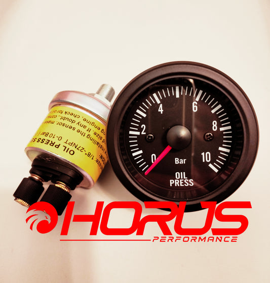HORUS Oil Pressure Gauge 52mm Black