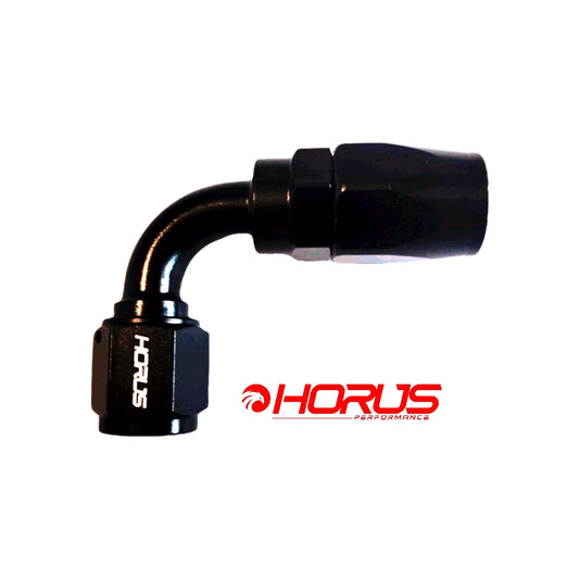 HORUS AN6 90° black aluminum fitting