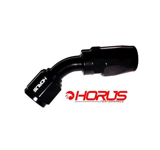 HORUS AN6 45° black aluminum fitting