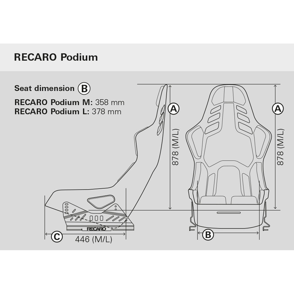 RECARO PODIUM GF M Red Alcantara/Black Leather FIA