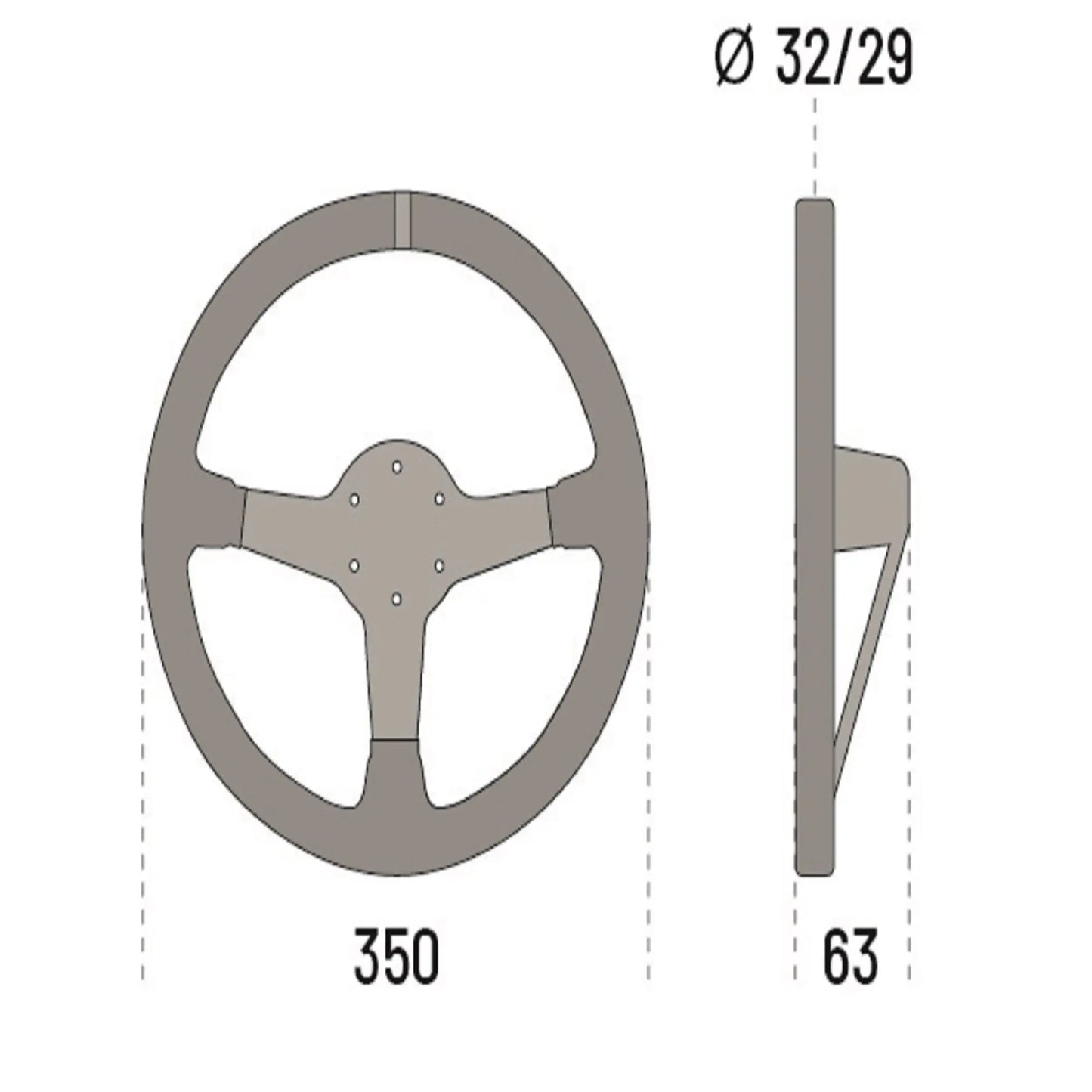 Sparco L 575 Suede Steering Wheel 350mm Dish