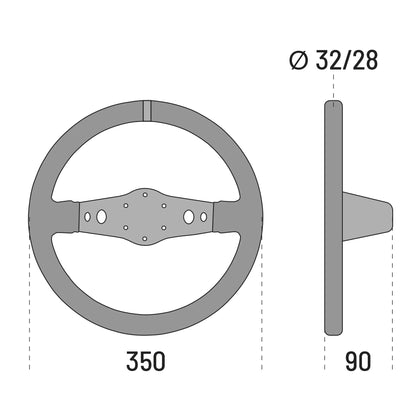 Sparco R215 Suede Dished Steering Wheel 