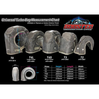 TURBO BAG TITANIUM MITSUBISHI EVO 7 - 9 Aeroflow heat shield 