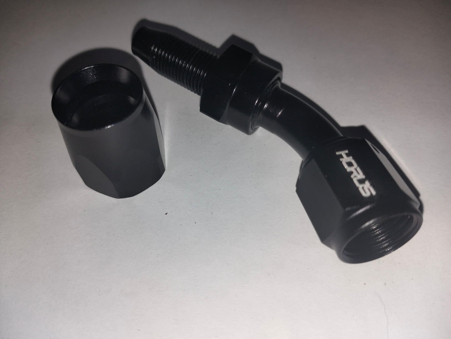 HORUS AN6 45° black aluminum fitting