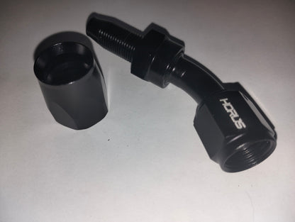 HORUS AN6 45° black aluminum fitting