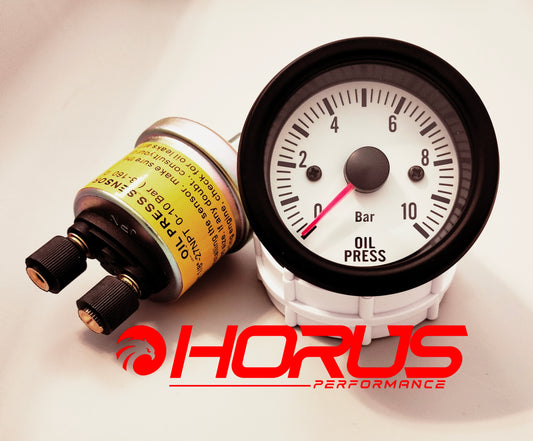 White Oil Pressure Gauge