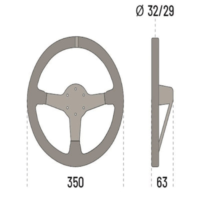 Sparco L 575 Suede Steering Wheel 350mm Dish 