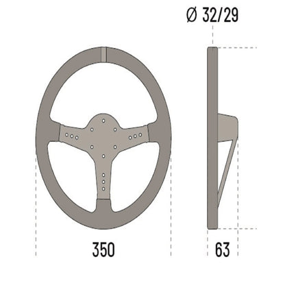 Sparco L 777 Suede Steering Wheel 350mm Dish 