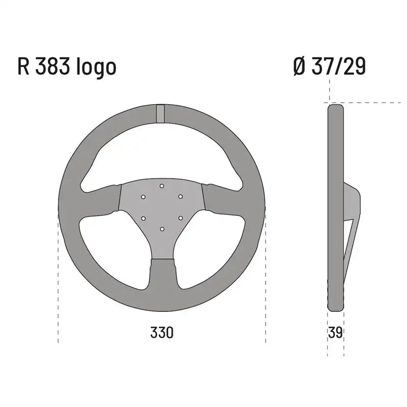 Sparco R383 LOGO, 330mm suede steering wheel 