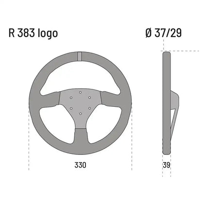 Sparco R383 LOGO, 330mm suede steering wheel 